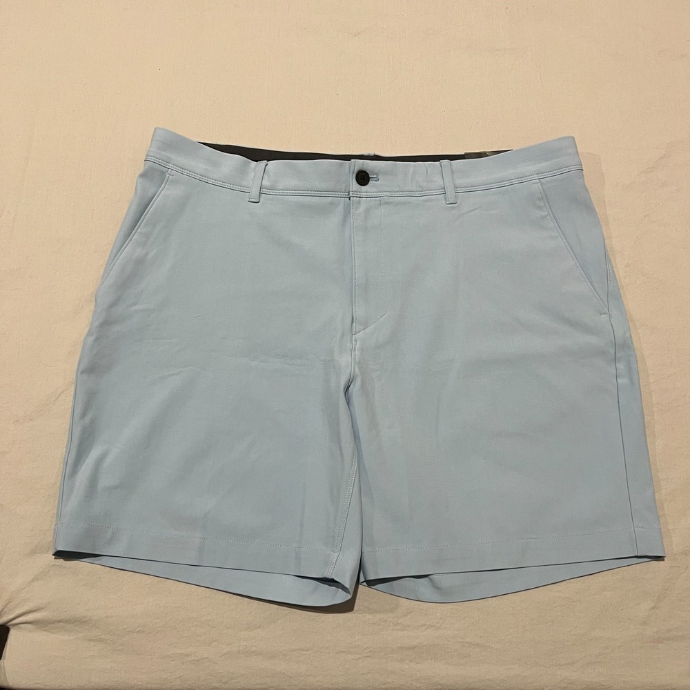 NWT VRST Mens Blue Wind Stretch Long Drive Chino Golf 7" Cool Comfort Shorts 40